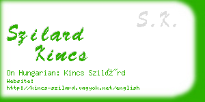 szilard kincs business card